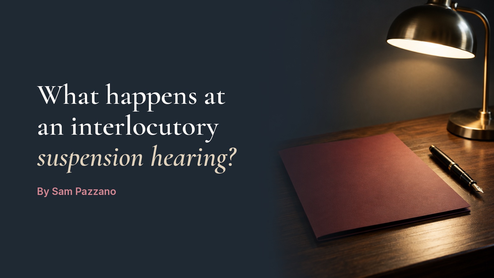 What happens at an interlocutory suspension hearing?