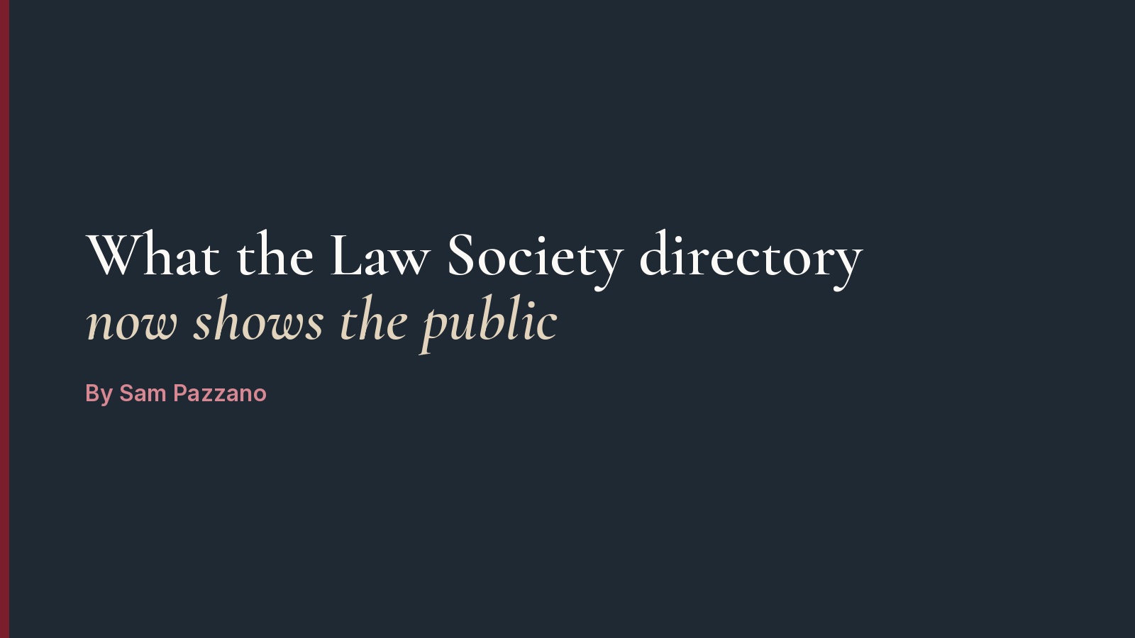 What the Law Society directory now shows the public